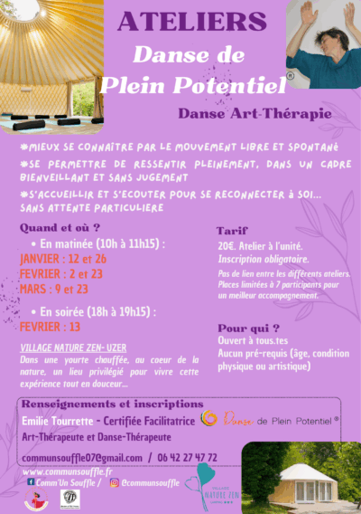 danse plein potentiel - village nature zen - ardeche