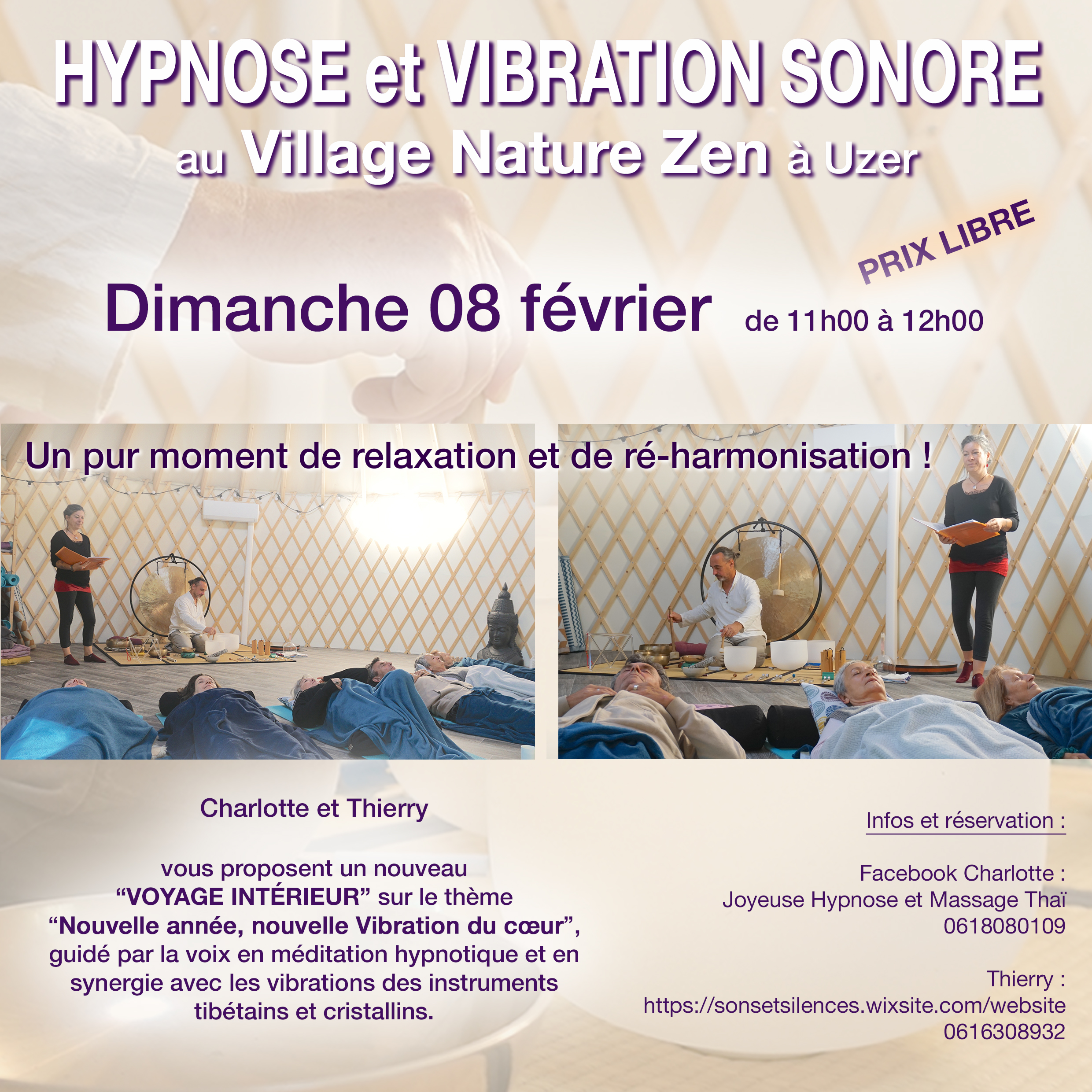 hypnose et bain sonore - village nature zen- ardeche