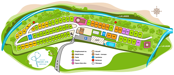 Plattegrond van de camping