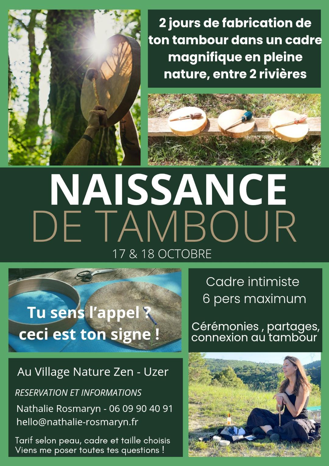 naissance tambour - village nature zen - ardeche