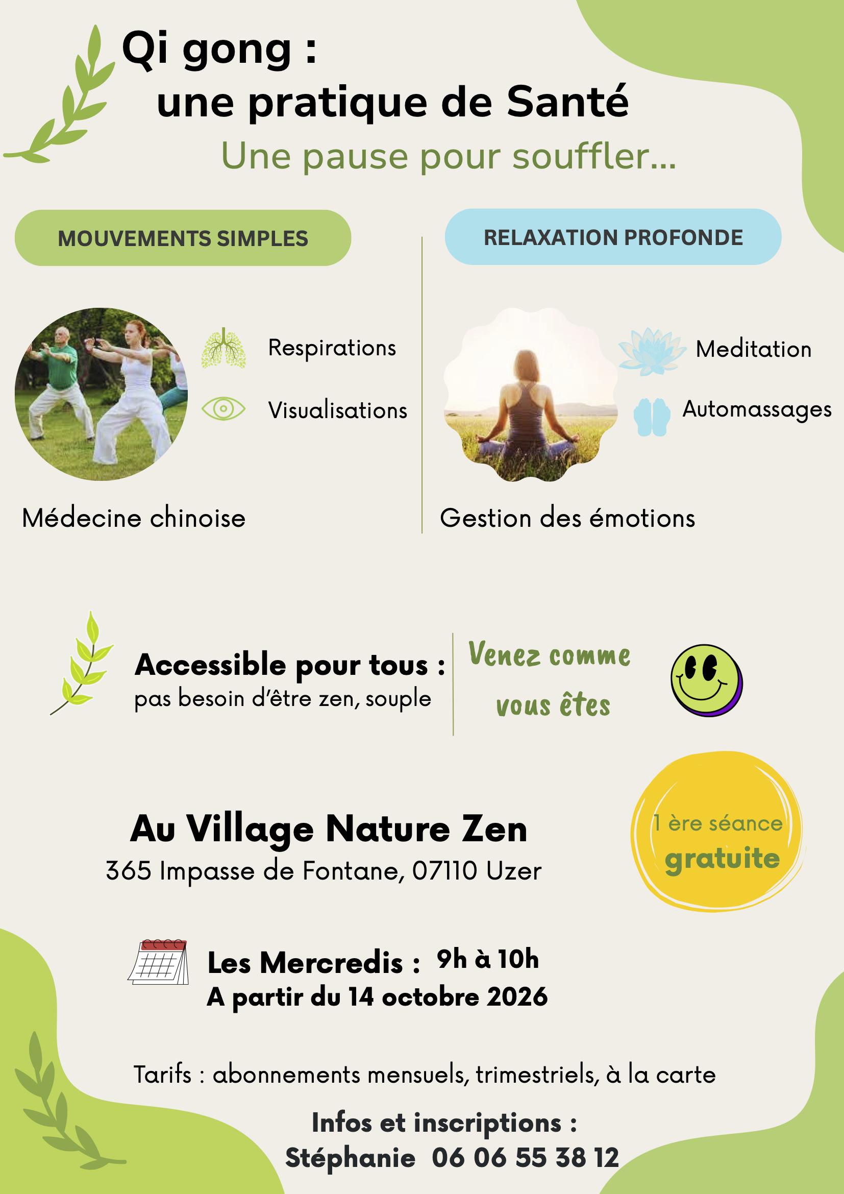 qi gong ardeche village nature zen